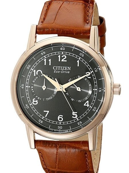 Citizen Rose Goldtone 42mm Eco-Drive Watch with Day-Date Sub-Dials #AO9003-08E