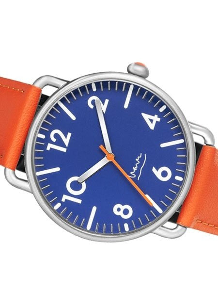 Projects 40mm Blue Witherspoon Quartz Watch with Leather Strap #7109N