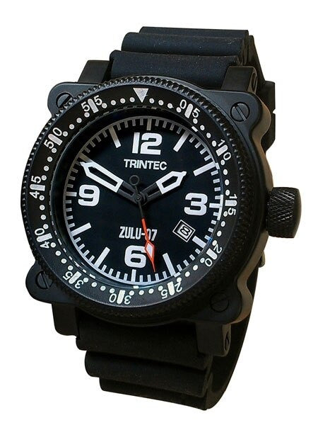 Trintec Zulu-07-Pro Automatic Aviator Styled Dive Watch with Black PVD Case #Zulu-07-Pro-B