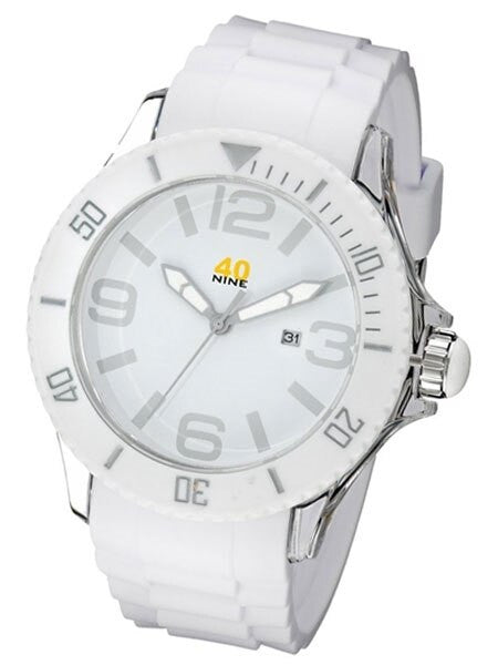 40Nine Clear Plastic 46mm Case with White Silicone Rubber Strap #40NINE02-ALLWHITE