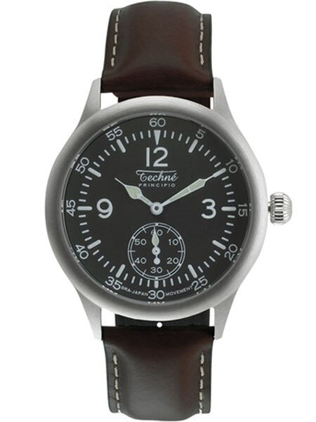 Techne 39.5mm Merlin Quartz Aviator Watch with Onion Crown and Small Seconds #246.061