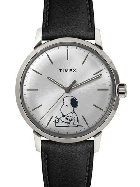 Scratch and Dent - Timex 40mm Marlin 21-Jewel Automatic Watch with Silver Snoopy Dial #TW2U71200ZV
