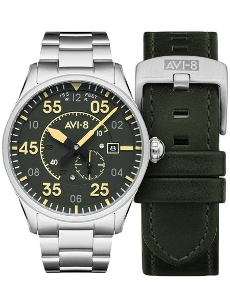 AVI-8 Spitfire Type 300 Edition, 21-Jewel Automatic Pilot Watch, AR Sapphire Crystal #AV-4073-22
