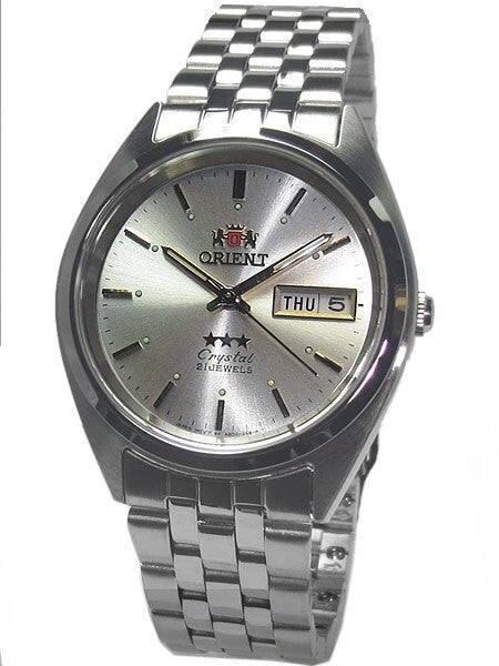 Scratch and Dent - Orient Automatic Watch with White Dial, Day-Date and SS Bracelet #AB0000AW