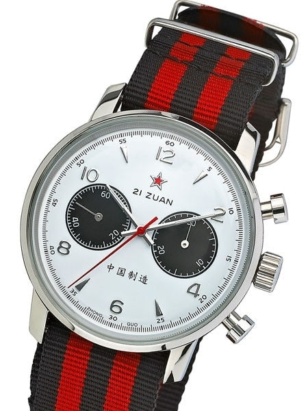 Seagull 1963 Hand Wind Mechanical Chronograph with White Dial