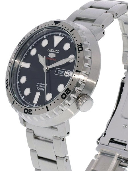 Seiko 5 Sports Automatic 24-Jewel Bottle-Cap Watch with Black Dial #SRPC61K1