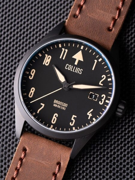 Collins Bronson Automatic Watch with 40mm Black PVD Case and AR Sapphire Crystal #CWA02