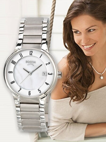 Boccia Ladies Quartz Watch with Titanium Case and Bracelet, Sapphire Crystal #3228-01