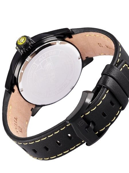 Titan HTSE Solar Powered Quartz Watch with Pointer Date and Leather Strap #1629NL01