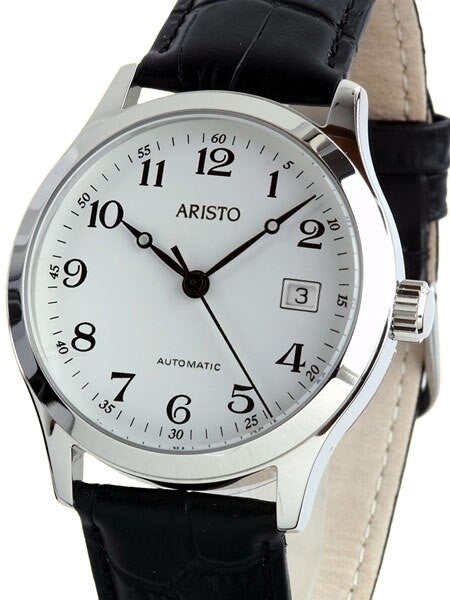 Aristo 4H70 Classic Swiss Automatic Dress Watch with White Dial