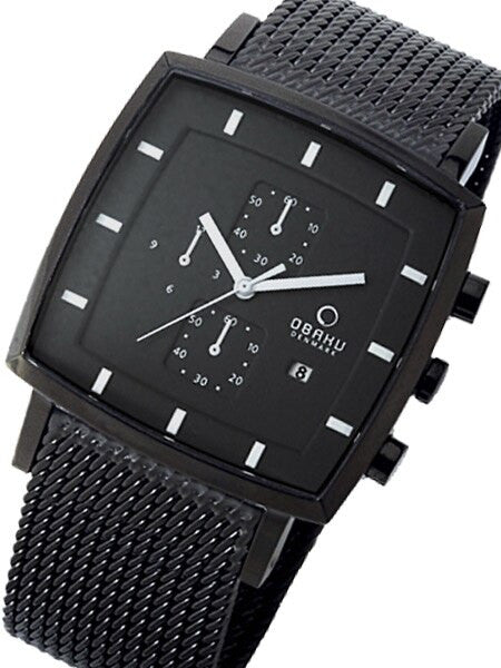 Obaku Harmony Charcoal Dial, Black Case, Quartz Chronograph Watch #V134GBBMB2