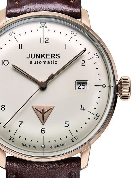 Junkers Bauhaus Swiss Automatic Watch with Domed Hesalite Crystal #6058-4