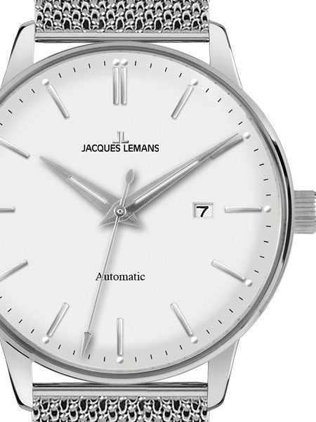 Jacques Lemans Nostalgie 42MM Automatic Dress Watch with Mesh Bracelet #N-206C