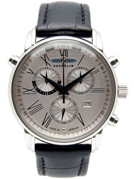 Graf Zeppelin Chronograph Watch with Alarm Funcition, Domed Crystal #7696-4