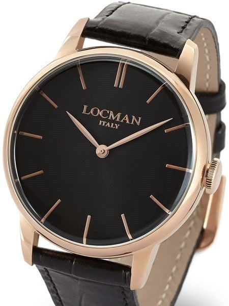 Locman 1960's Collection Big Date Quartz Dress Watch with 41mm Case #0252V09-RGBKRGPK