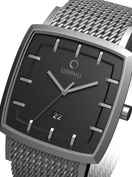 Obaku Harmony 40mm Wide Quartz Watch with Steel Mesh Bracelet #V134GCBMC