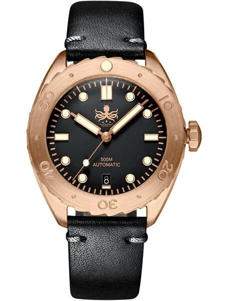 PHOIBOS Eagle Ray 500-Meter Swiss Automatic Dive Watch with Bronze Case, DD AR Sapphire Crystal #PY018C