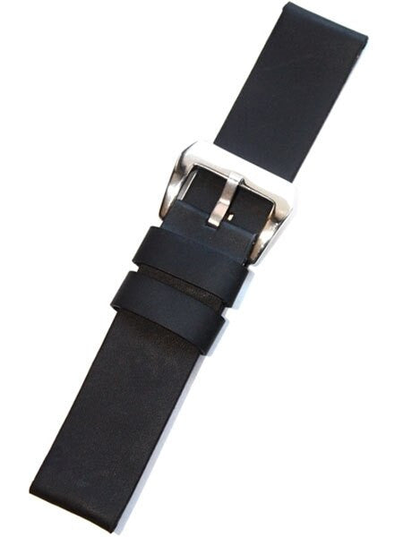Panerai-Style Italian Vintage Black Leather Watch Strap #DIY-38330
