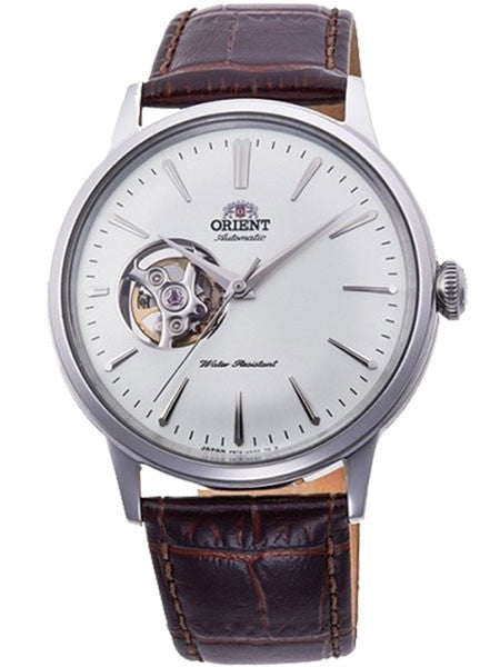 Orient Bambino Open-Heart Automatic Watch with White Dial and