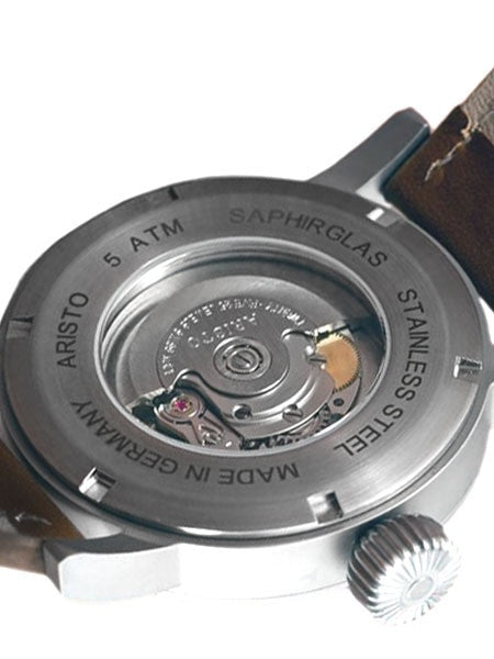 Aristo Swiss Automatic Pilot's Watch w/Large Crown and a Sapphire Crystal #3H147