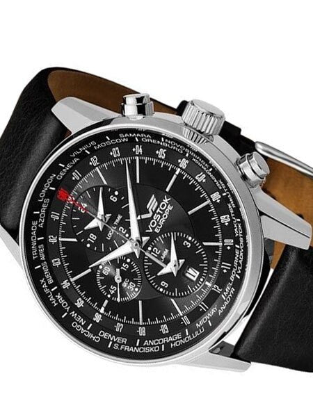 Vostok-Europe Gaz-Limo World-Time GMT Watch with Alarm #560A254