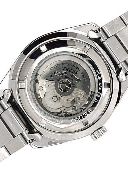 Seiko 5 Sports Automatic 24-Jewel Watch with Black Dial and SS Bracelet #SRPC57K1