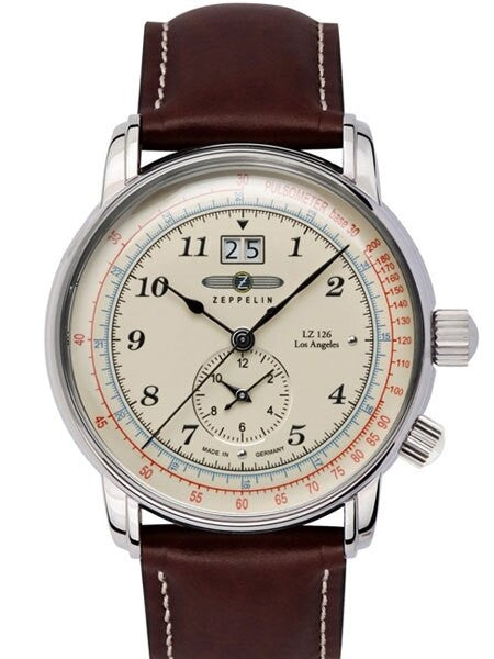 Graf Zeppelin Dual Time, Big Date Watch with Pulsometer Scale #8644-5