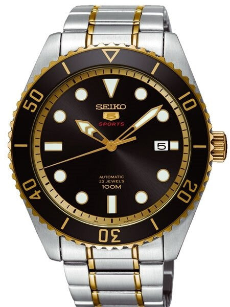 Seiko 44mm Sports 5, 4R35 Automatic Watch with Date Window #SRPB94K1