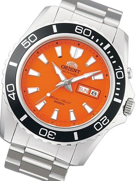 Scratch and Dent - Orient Orange Dial Mako II Automatic Dive Watch on a Bracelet #EM75001M-SND1