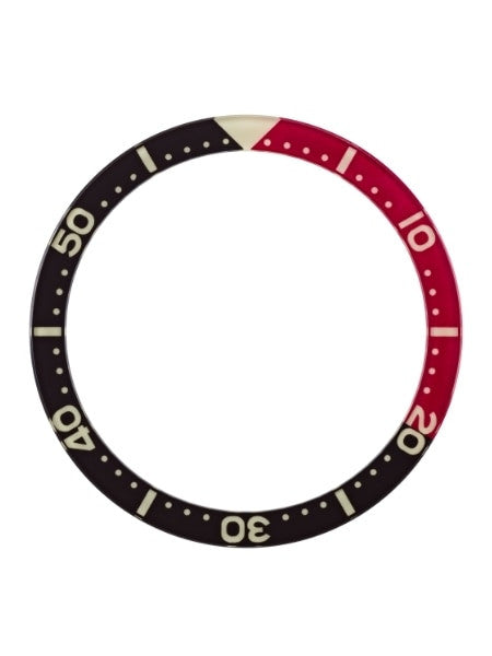 Black-Red Luminous Sapphire Bezel Insert for Seiko SKX007, SKX009, SKX011 #C22