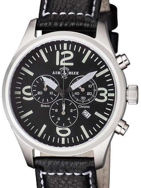 Air Blue Bravo Chronograph Pilot Watch with 44mm Case, Sapphire Crystal #BRAVOCHRONOSS