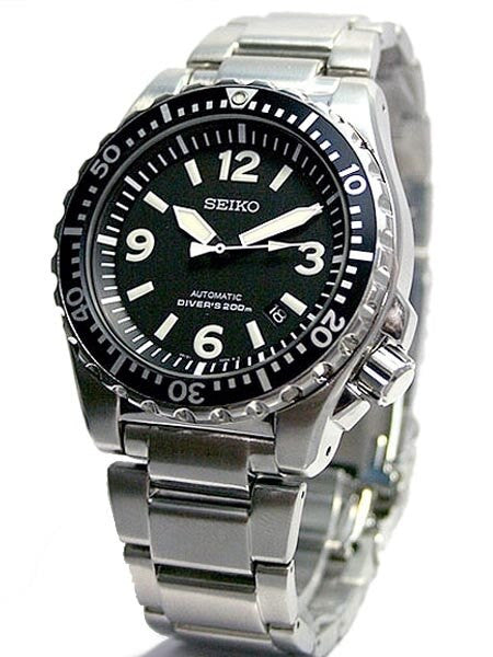 Seiko Automatic Black Dial 44mm Dive Watch with Robust Bracelet #SRP043K1