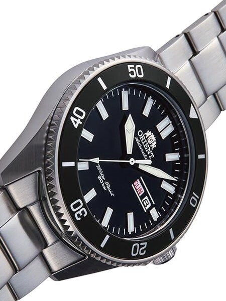 Orient Kanno Black Dial Automatic Dive Watch with Stainless Steel Bracelet #RA-AA0008B19A