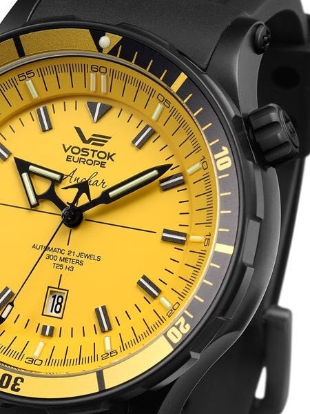 Vostok-Europe Anchar Mens Automatic Dive Watch with Tritium Tube Illumination 5104144