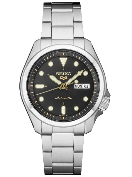Seiko 5 Sports 24-Jewel Automatic Watch with Black Dial and SS Bracelet #SRPE57
