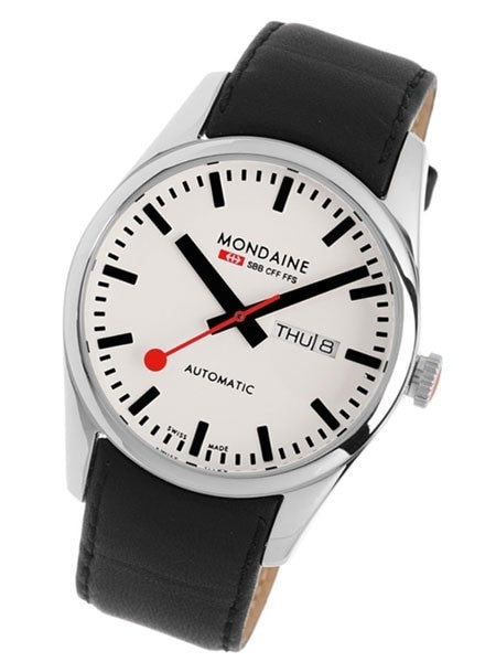 Mondaine Retro Swiss Automatic Watch with 42mm Case, Day and Date #A132-30345-11SBB