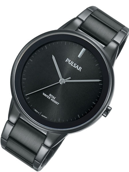 Pulsar Black Dial Quartz Watch with Matching Bracelet #PG2045