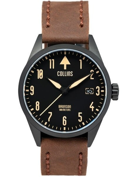 Collins Bronson Automatic Watch with 40mm Black PVD Case and AR Sapphire Crystal #CWA02