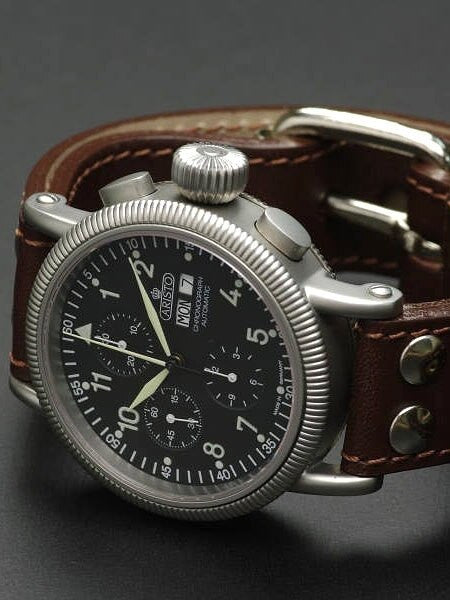 Aristo 3H123 Swiss Valjoux 7750 Automatic Chronograph Aviator Watch