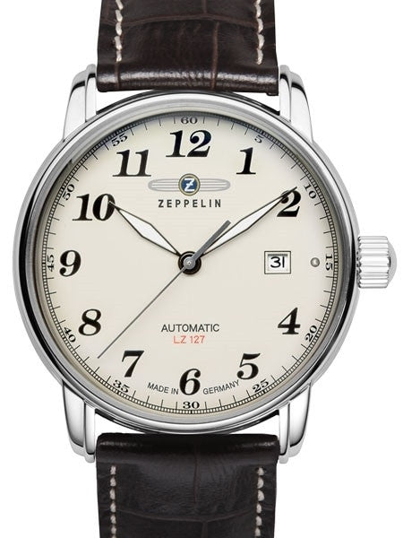 Graf Zeppelin Automatic, Cream Dial with Black Numerals and Date #7656-5