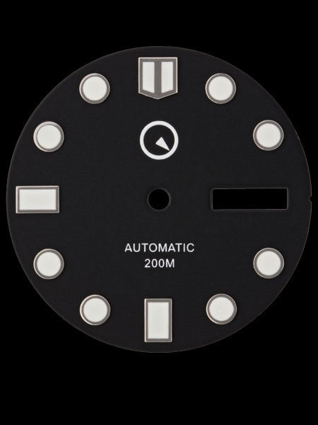 Black Dial with SuperLuminova for Seiko 7S26, NH36 and 4R36 Movements #D01