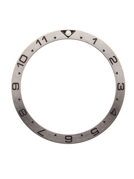 Brushed Steel Dual-Time Bezel Insert for Seiko SKX007, SKX009, SKX011 with Luminous PIP #C30
