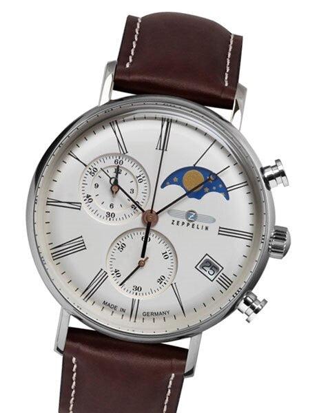 Graf Zeppelin LZ120 Rome Series Swiss Quartz Chronograph, Moonphase Watch #7194-5