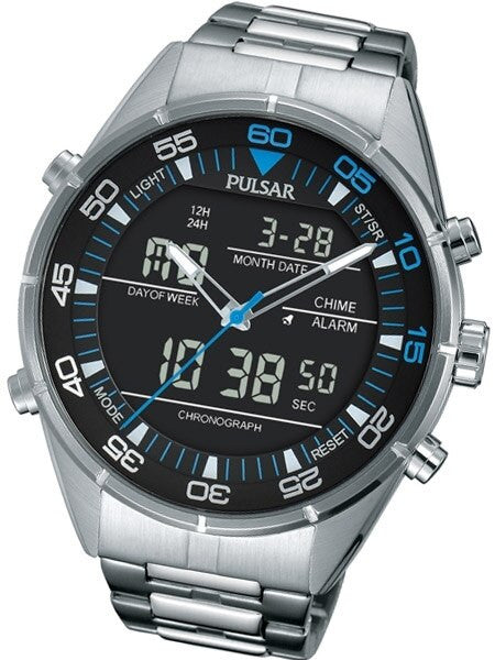 Pulsar On The Go Watch with Daily Alarm, Stopwatch, and Hourly Chime #PW6017
