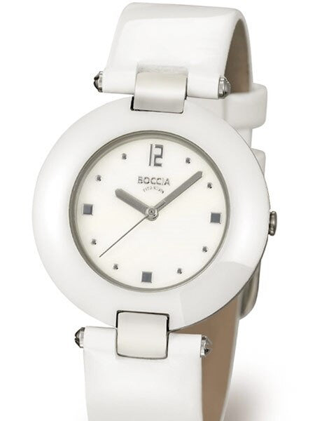 Boccia Ladies Quartz Watch with Titanium and White Ceramic Case #3190-01