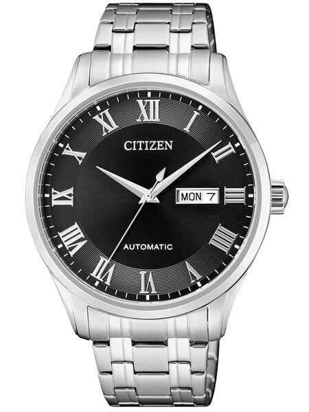 Citizen Automatic Black Dial Watch with Stainless Steel Bracelet #NH8360-80E