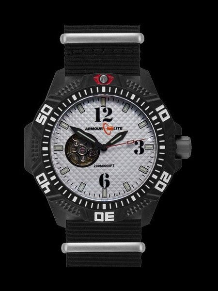 Armourlite Automatic Watch with Tritium Illumination, 47mm Polycarbonate Case and Military Strap #AL1202