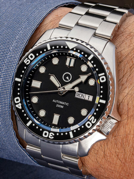 Scratch and Dent - Islander Automatic Dive Watch with AR Sapphire Crystal, Luminous Ceramic Bezel Insert #ISL-02