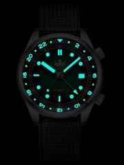 PHOIBOS Eagle Ray 300-Meter Dual-Time GMT Dive Watch with Double Dome AR Sapphire Crystal #PX023C