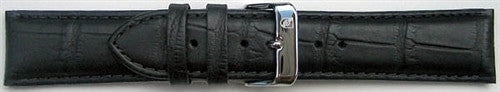 Calfskin Matte Alligator Grain Black Strap with Heavy Padding #RB8-72430